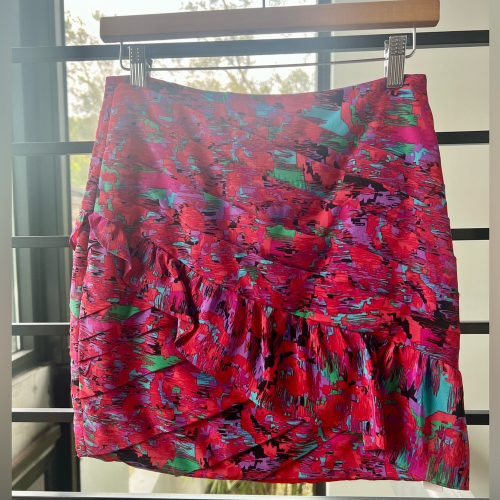 Twelfth Street by Cynthia Vincent Red and Green Mini Skirt